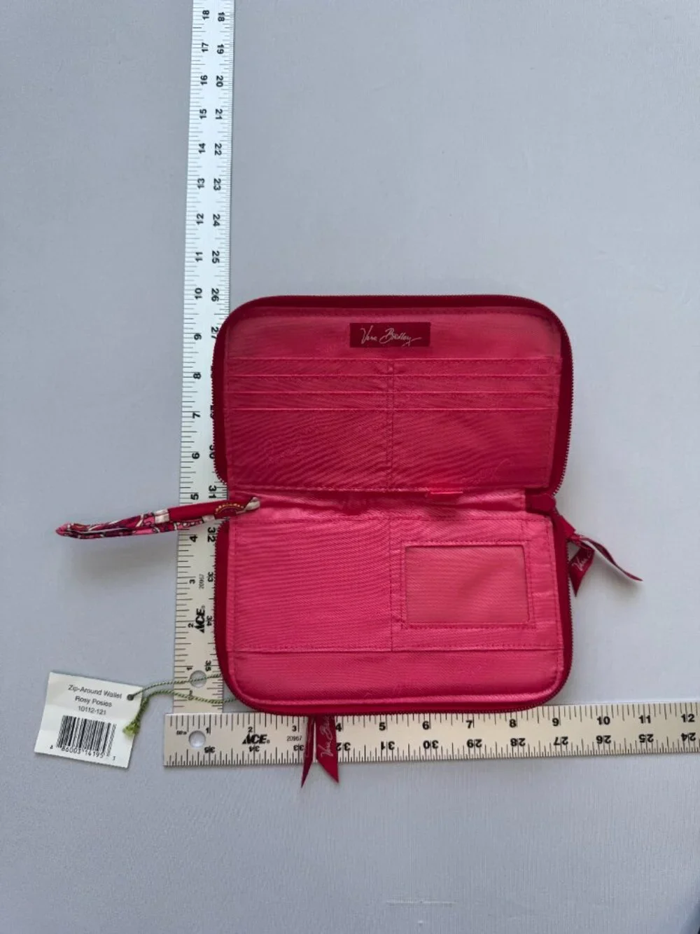 Vera Bradley Zip-Around Wallet Wristlet Rosy Posies NWT - Picture 4 of 10